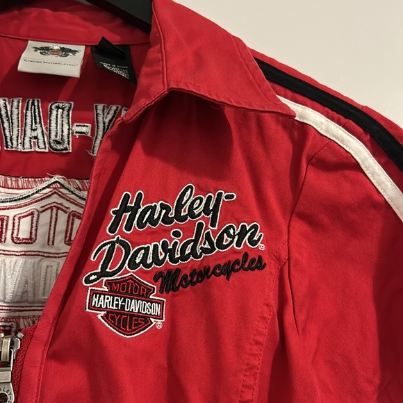 *SOLD* vintage harley davidson zip up work shirt - Picture 3 of 4